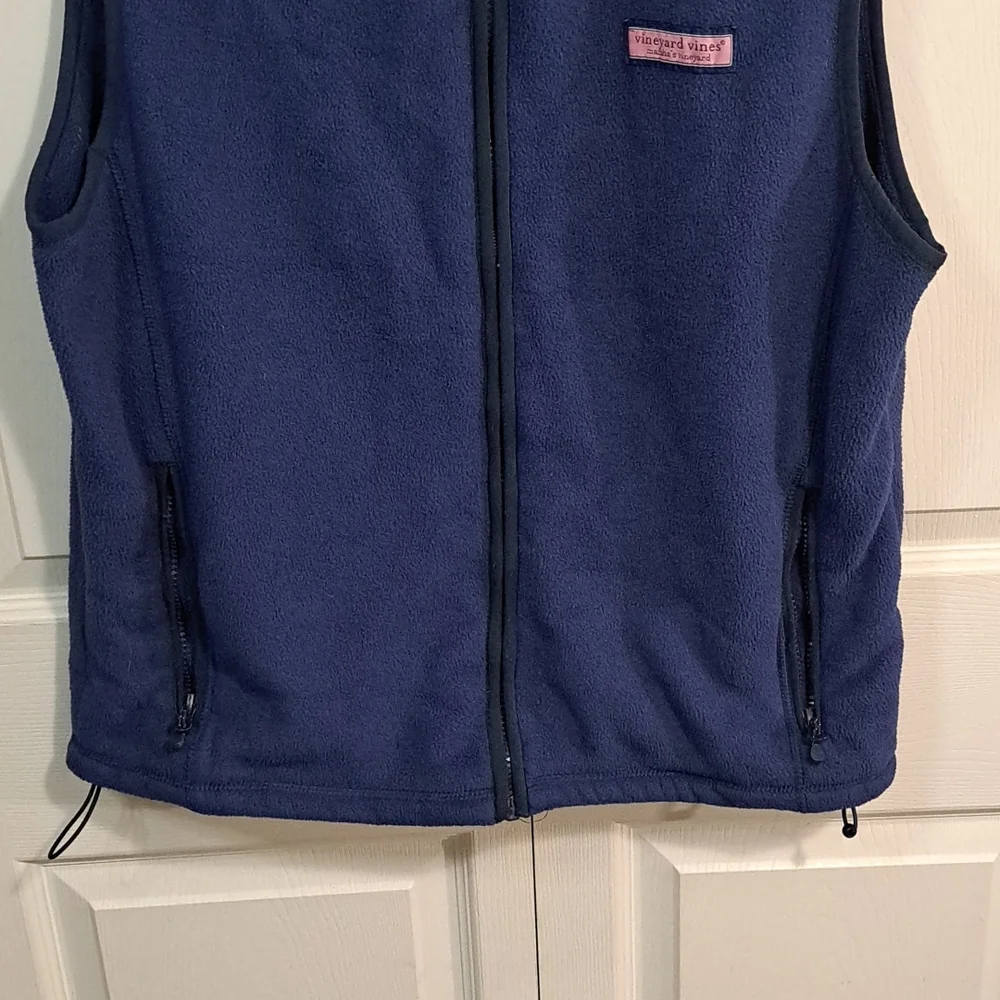 Vineyard Vines zip up fleece vest - blue - med